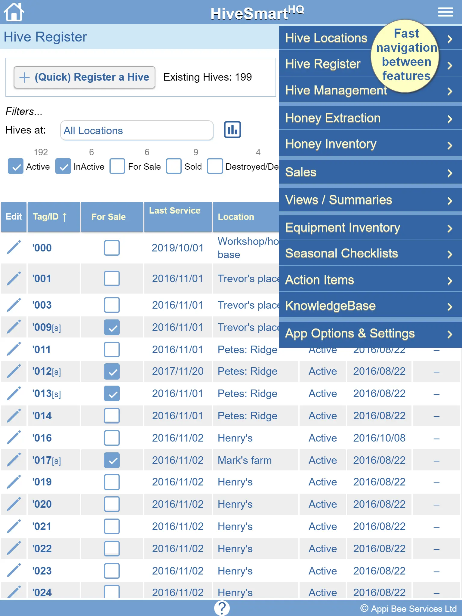 Beekeeper action items and reminders in HiveSmartHQ